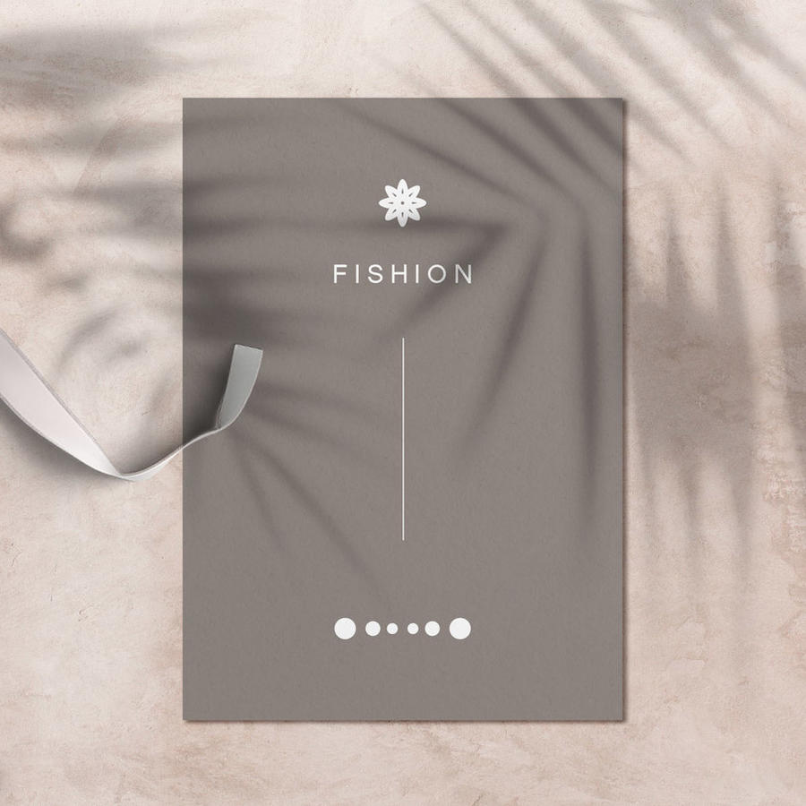 ins风大理石上光影下的灰色纸张样机