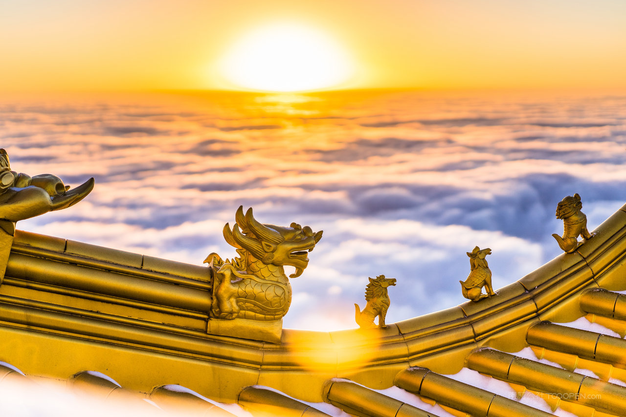 峨眉山风景画摄影图片