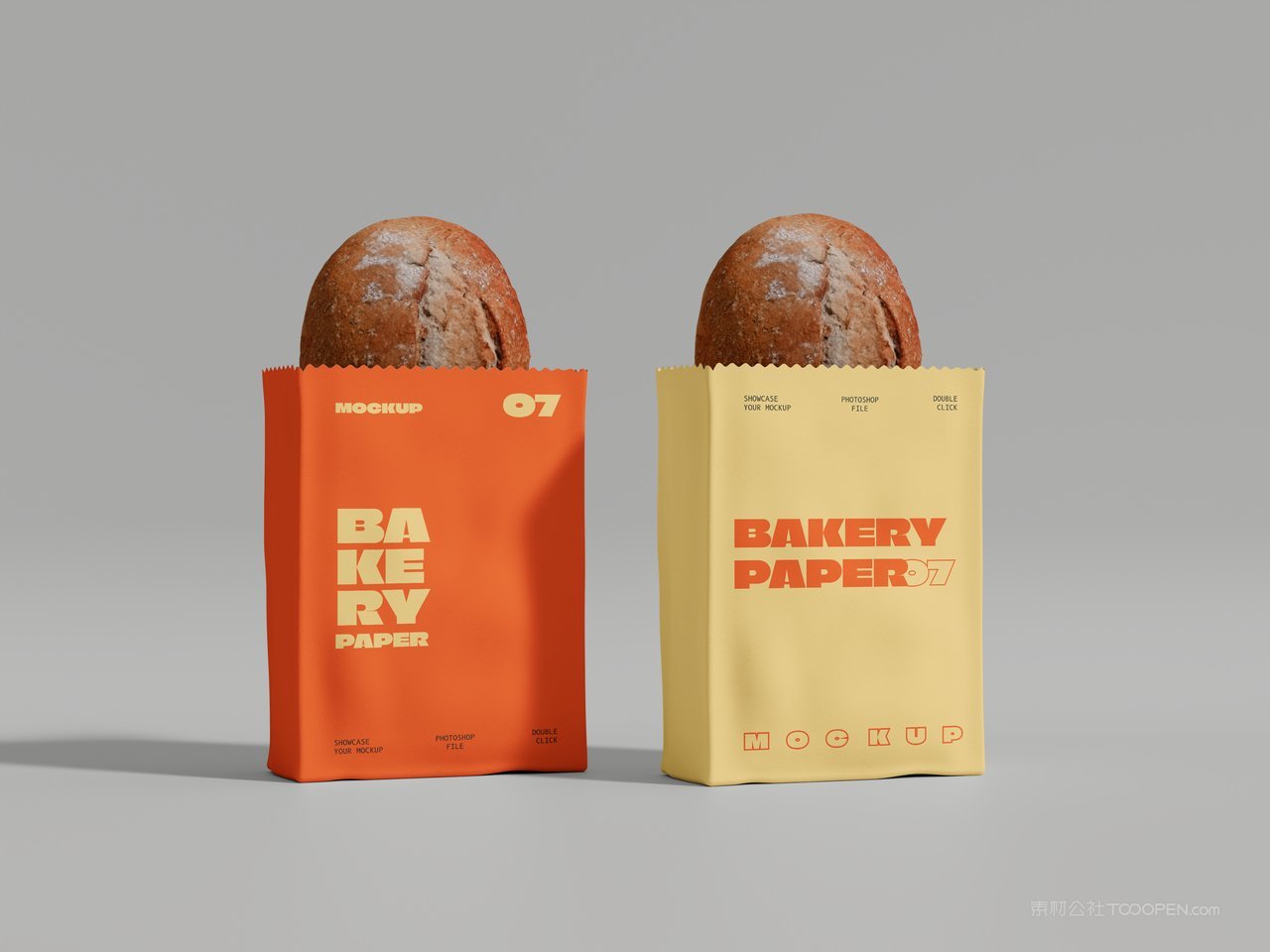 面包店纸袋样机