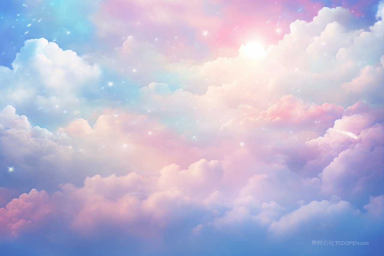 唯美晕彩天空云朵背景