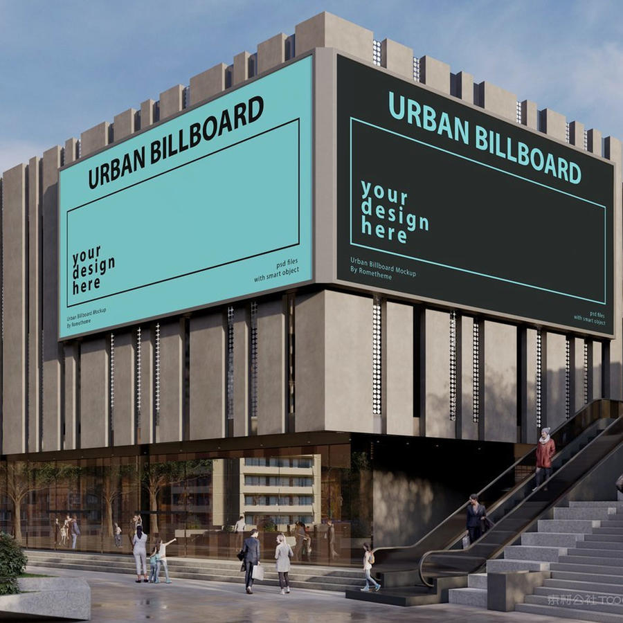 城市广告牌样机