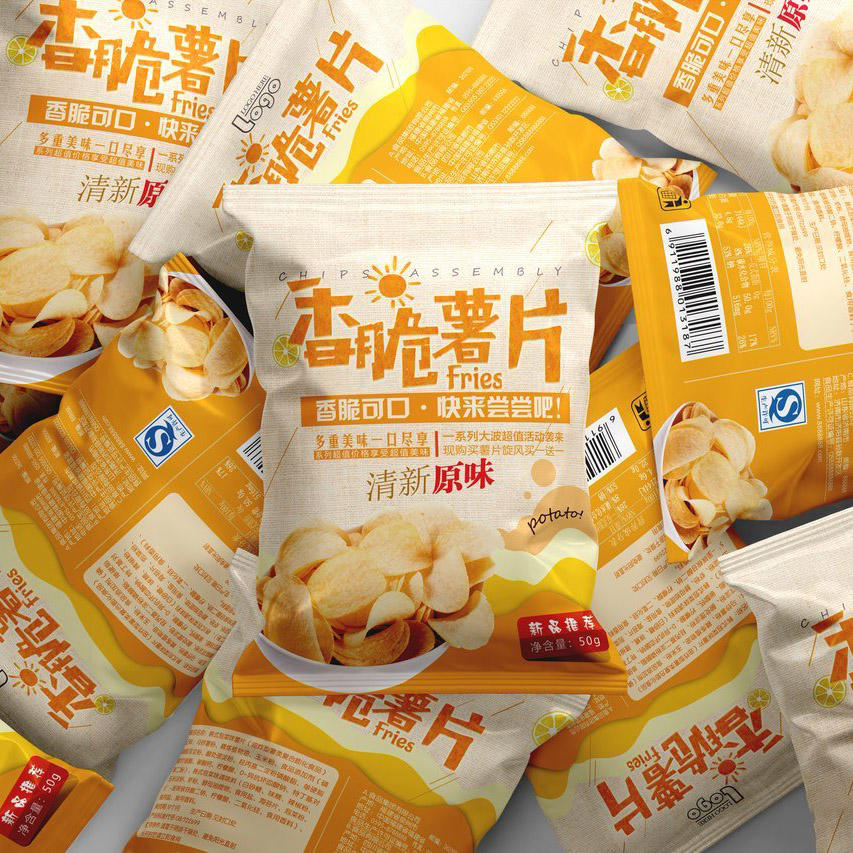 香脆薯片多角度膨化零食包装样机 (7)