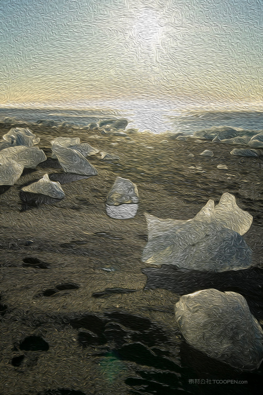 冰块冰川风景画图片
