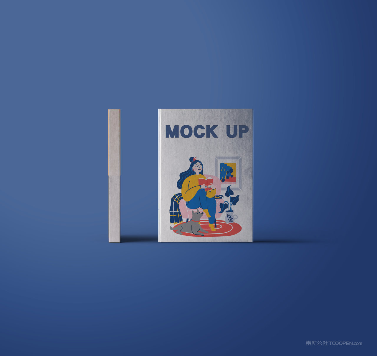 32开书本蓝色品牌vi展示贴图一键样机 (250)