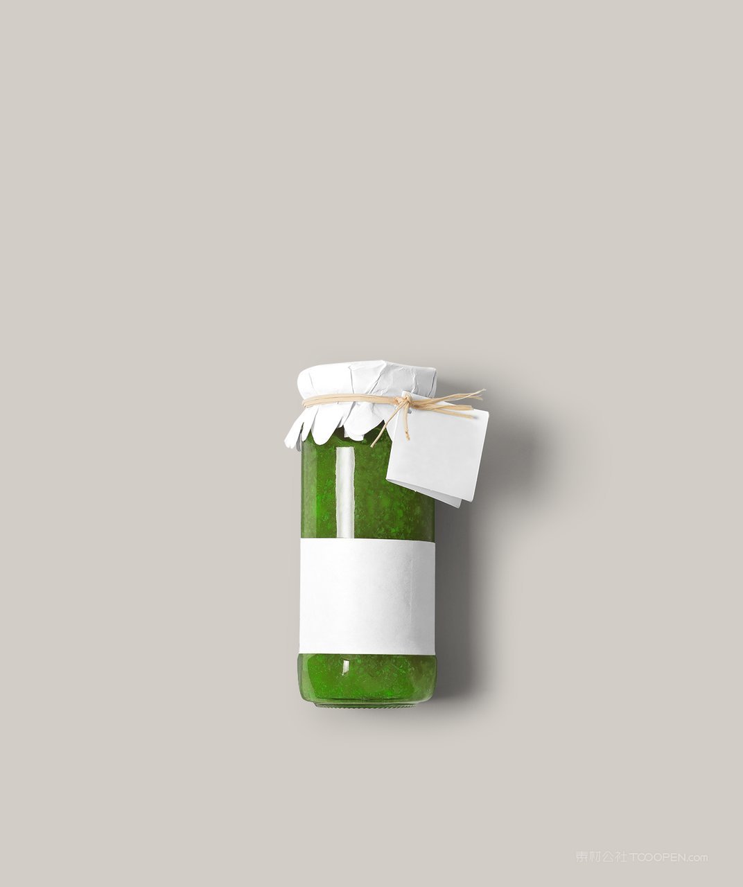 绿色酱茶玻璃瓶装包装样机