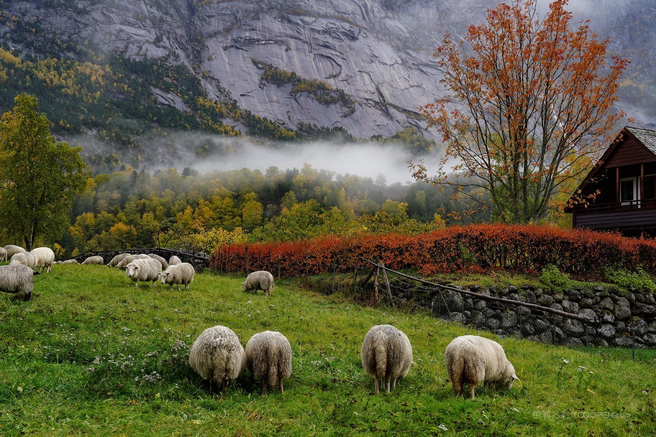 挪威风景画高清摄影图片