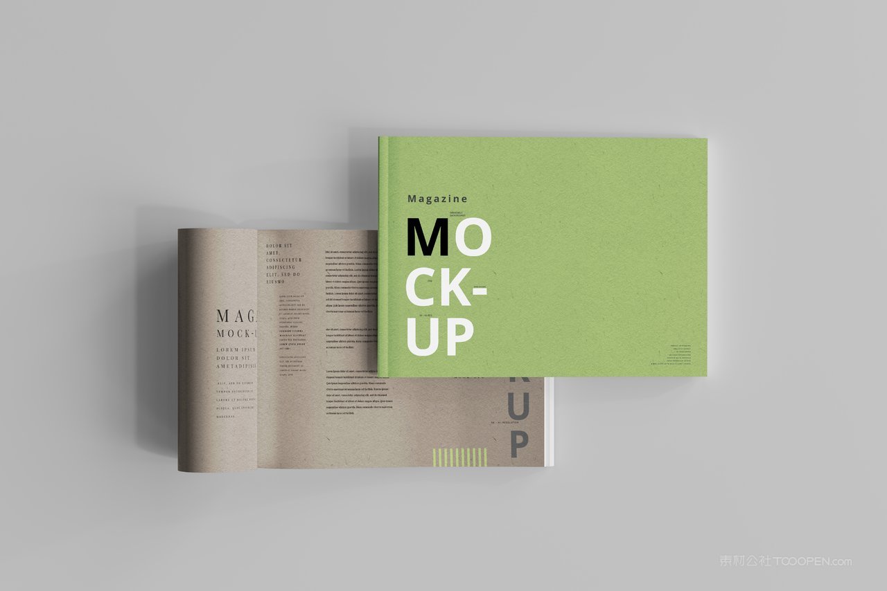 【1256期】杂志横板a4胶装书籍画册样机 (5)