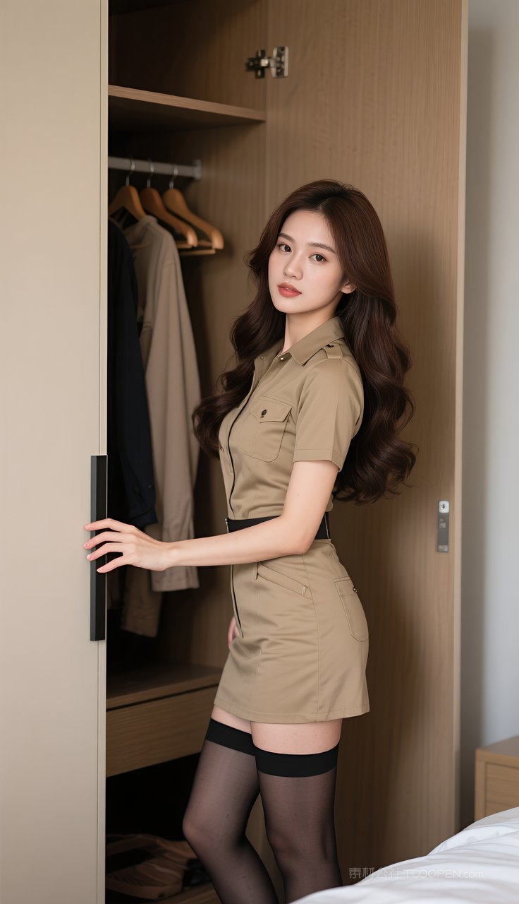 制服短裙丝袜长腿美女模特