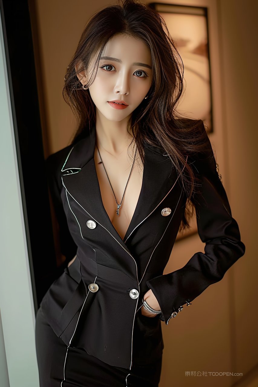 时尚少女长发清纯优美年轻