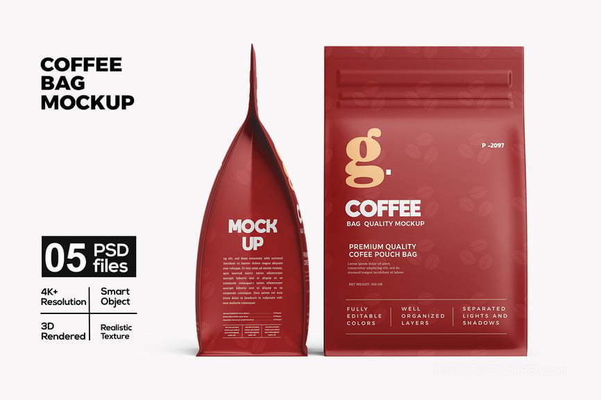 站立咖啡袋样机