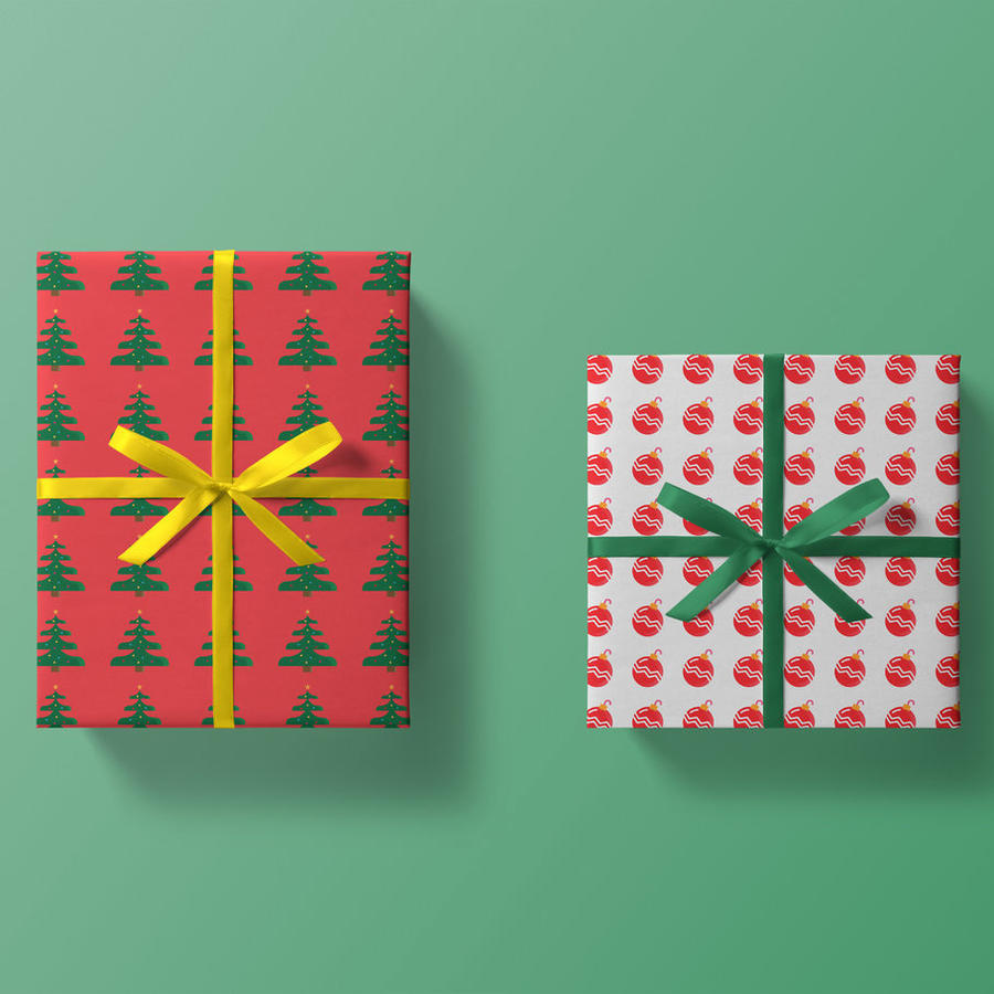 圣诞盒礼物模型PSD贴图素材