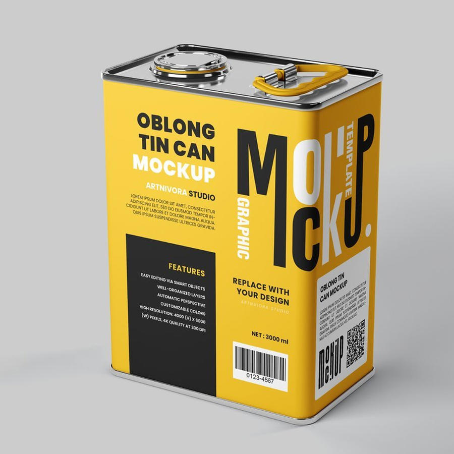 长方形锡罐样机