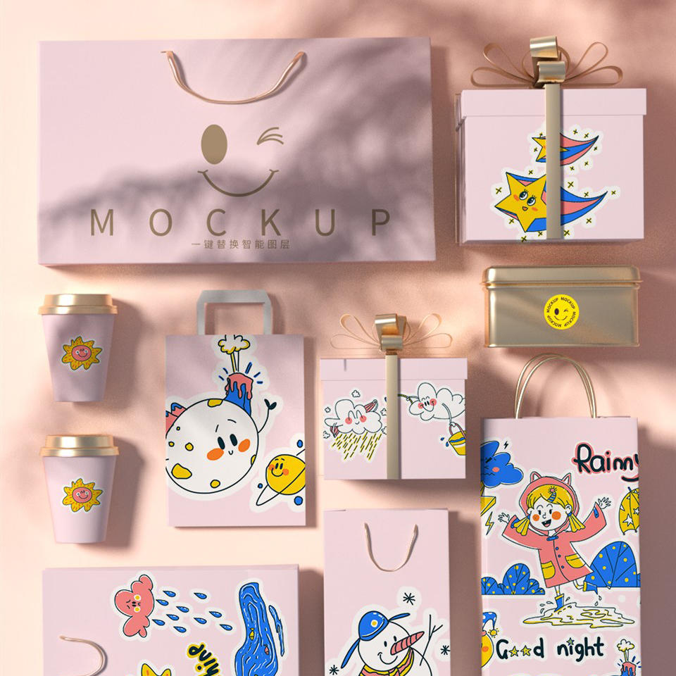 精美卡通包装vi样机