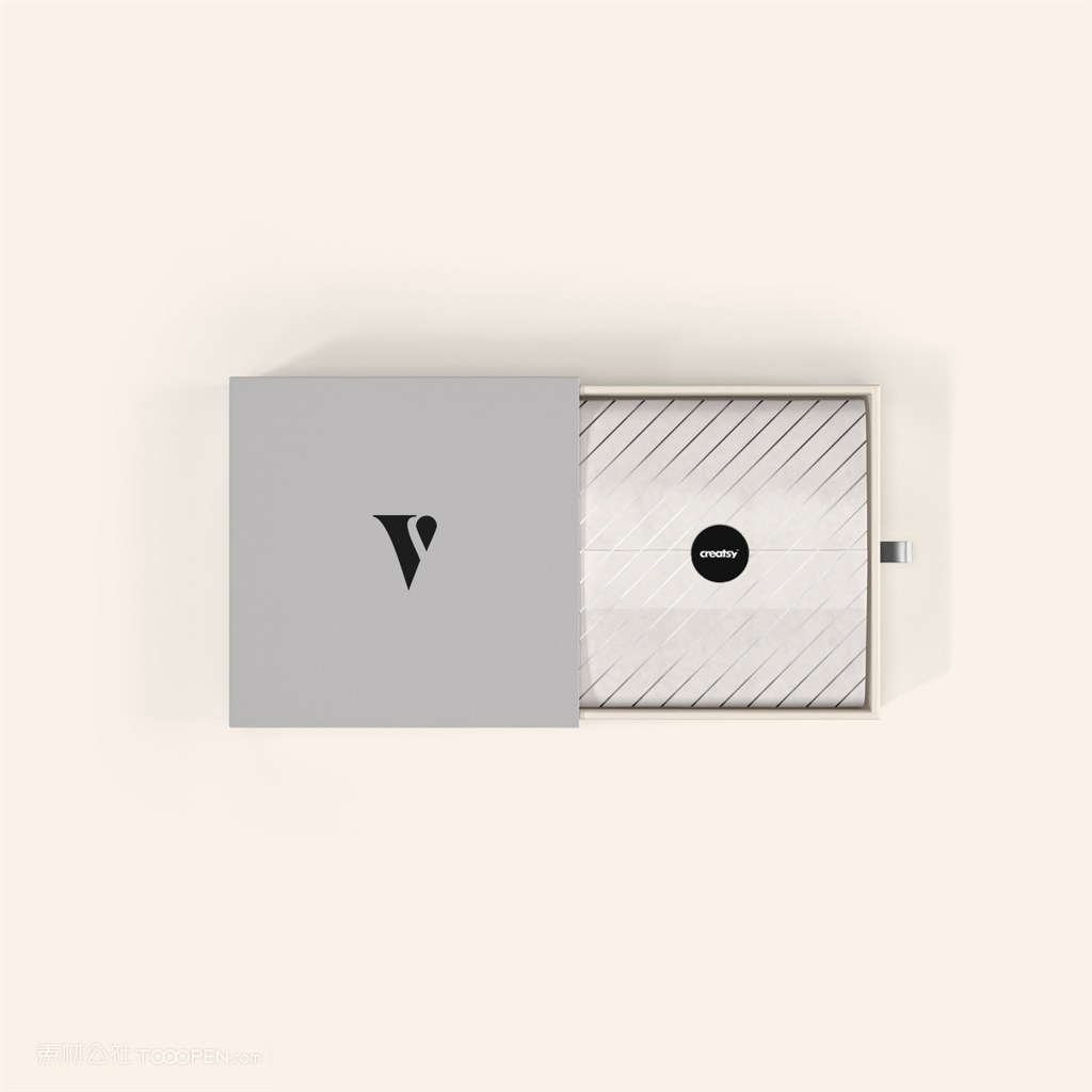 精品灰色包装盒样机贴图