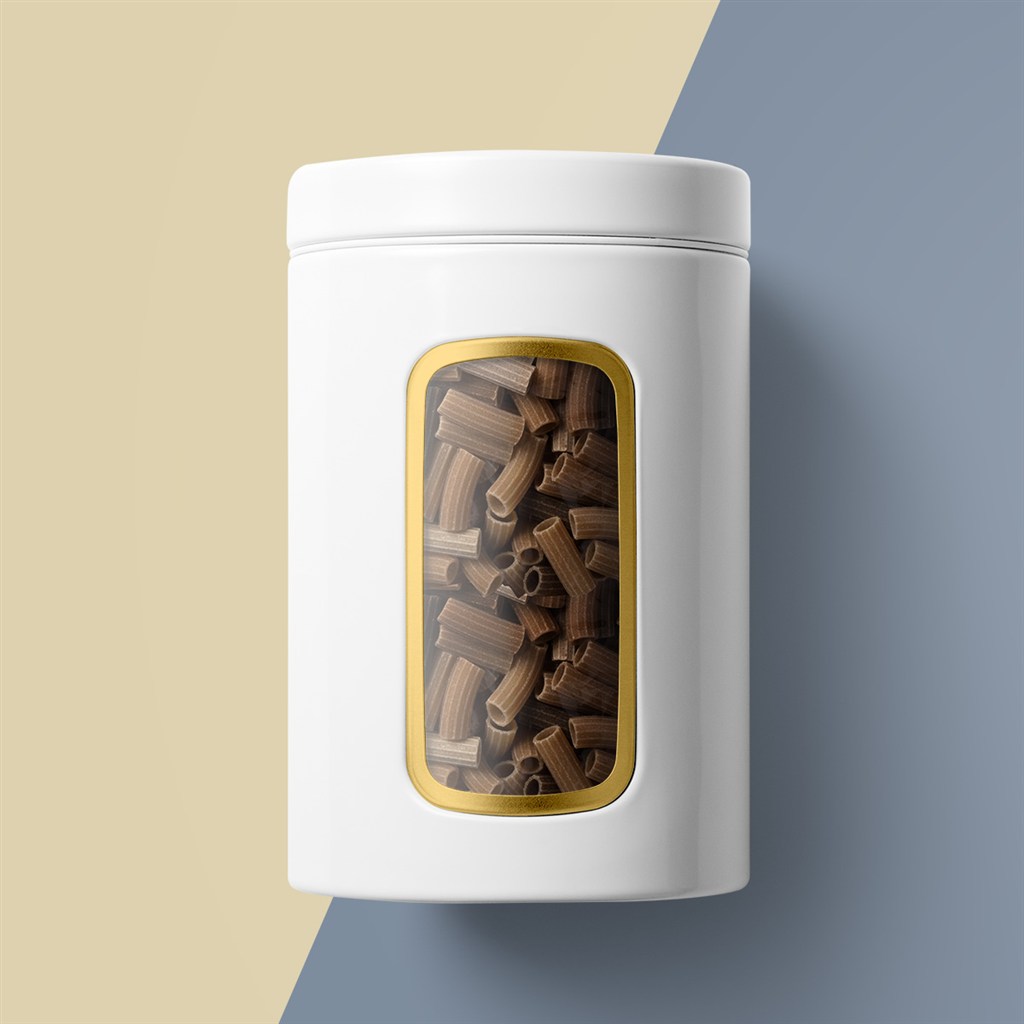 有机食品之意面通心面铁罐样机模板