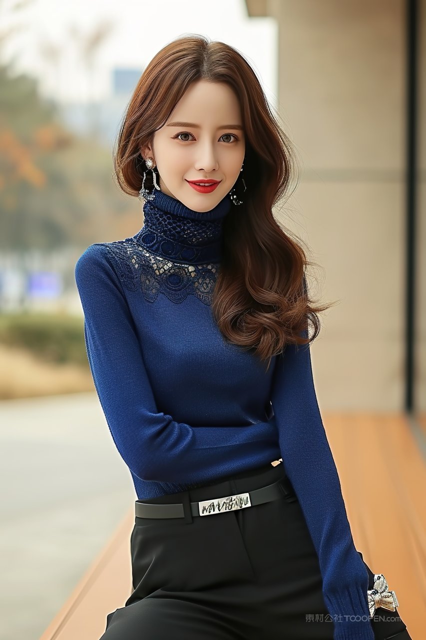 气质清纯高清微笑女性长发可爱摄影服装青年性感少女