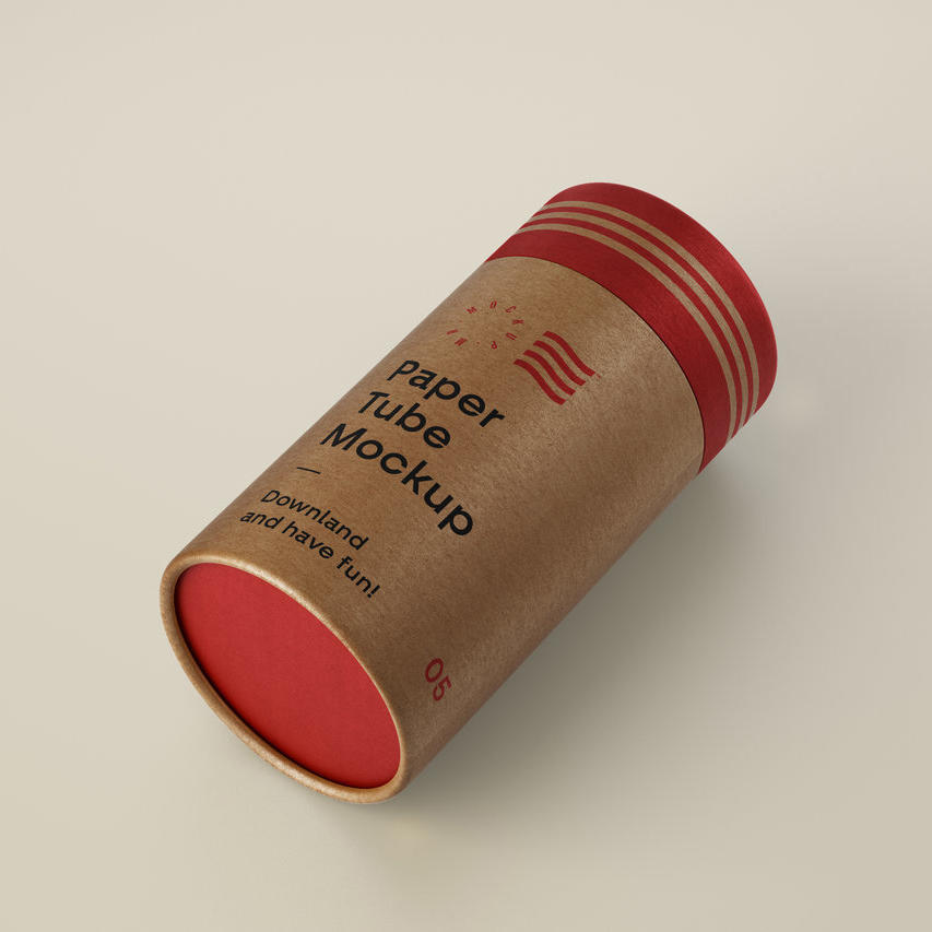 茶叶盒纸管包装贴图样机