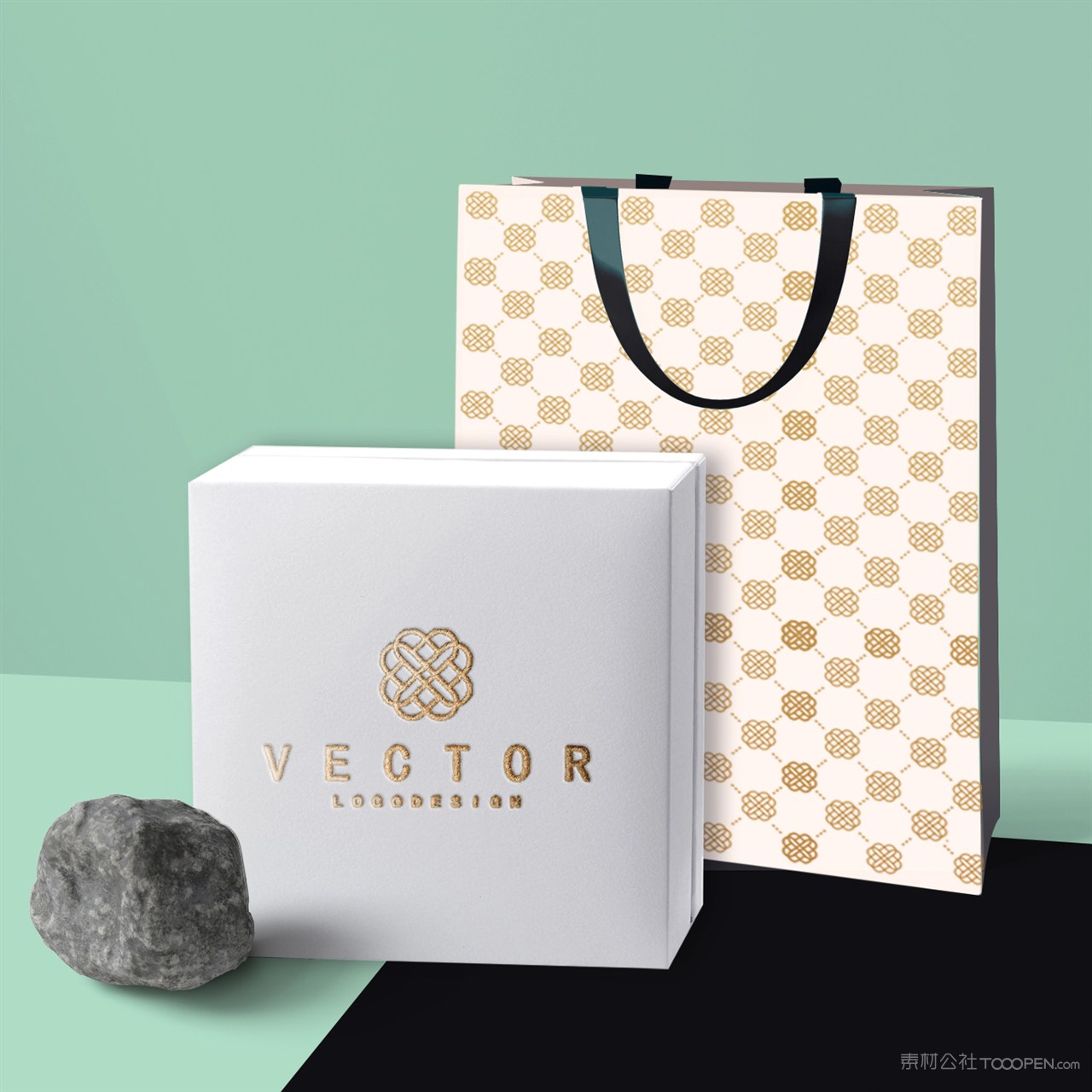 珠宝首饰手提袋包装盒贴图样机