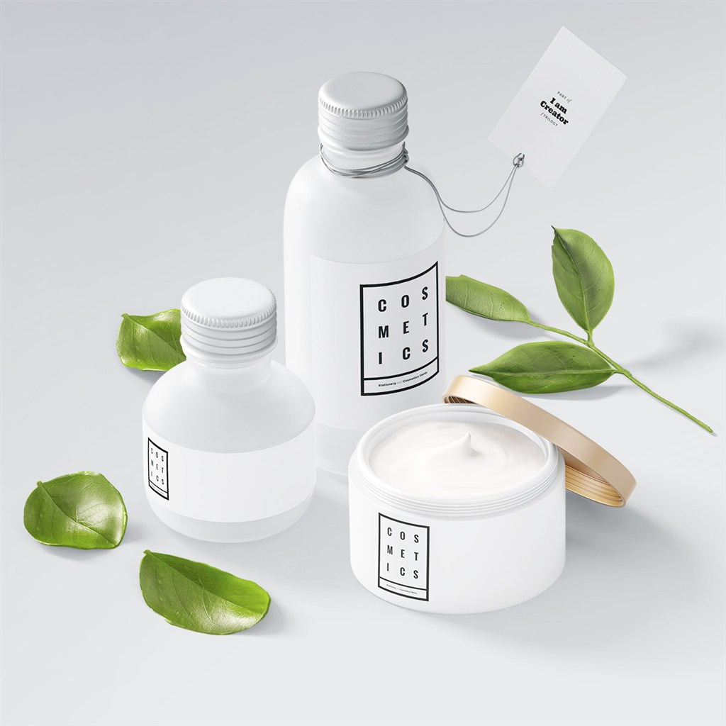 时尚清新化妆品包装设计样机