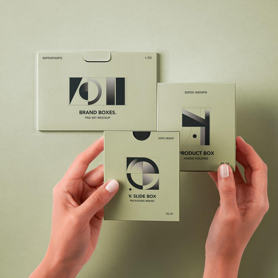 手拿盒子样机效果图展示