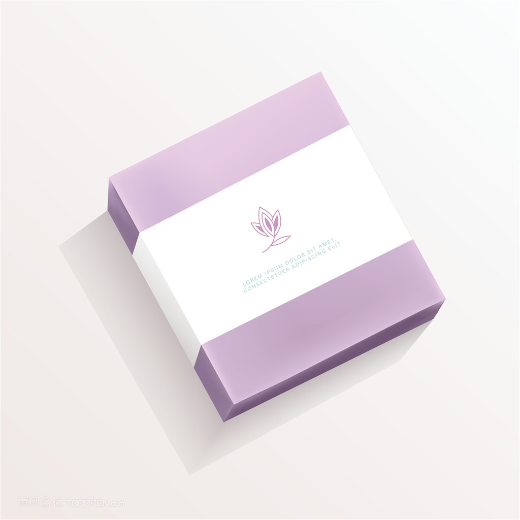 紫色化妆品护肤品包装盒贴图样机