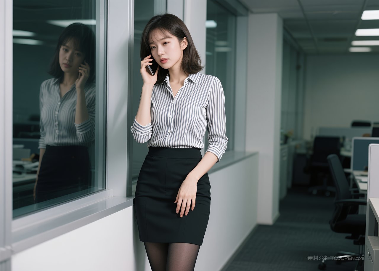 模特职业短裙美腿美女性感丝袜写真女性