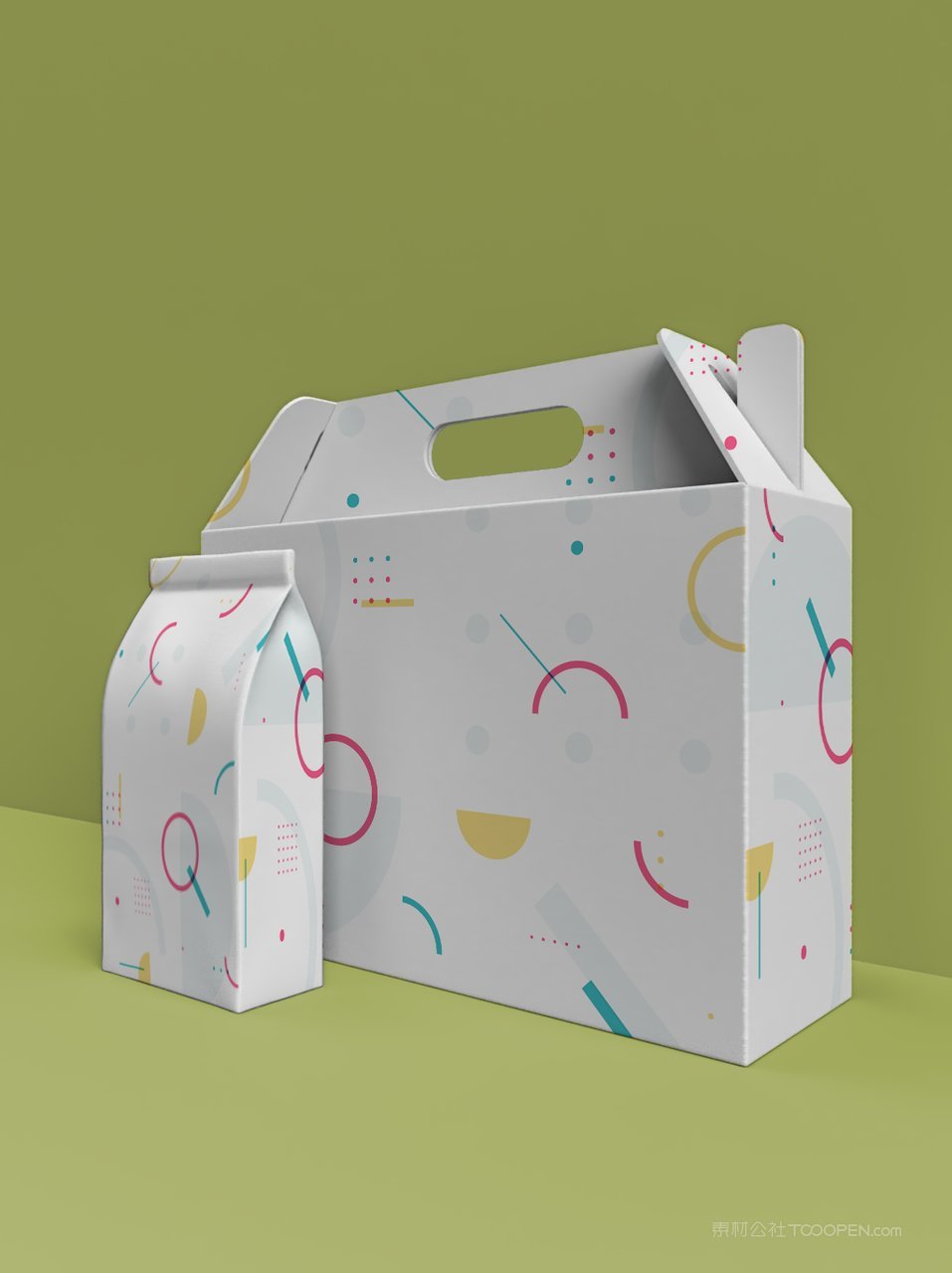 手提礼盒包装样机素材