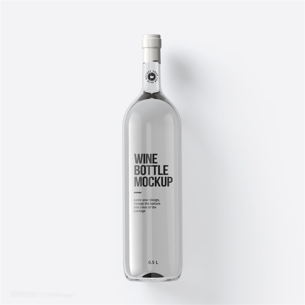 高档玻璃酒瓶葡萄酒瓶样机