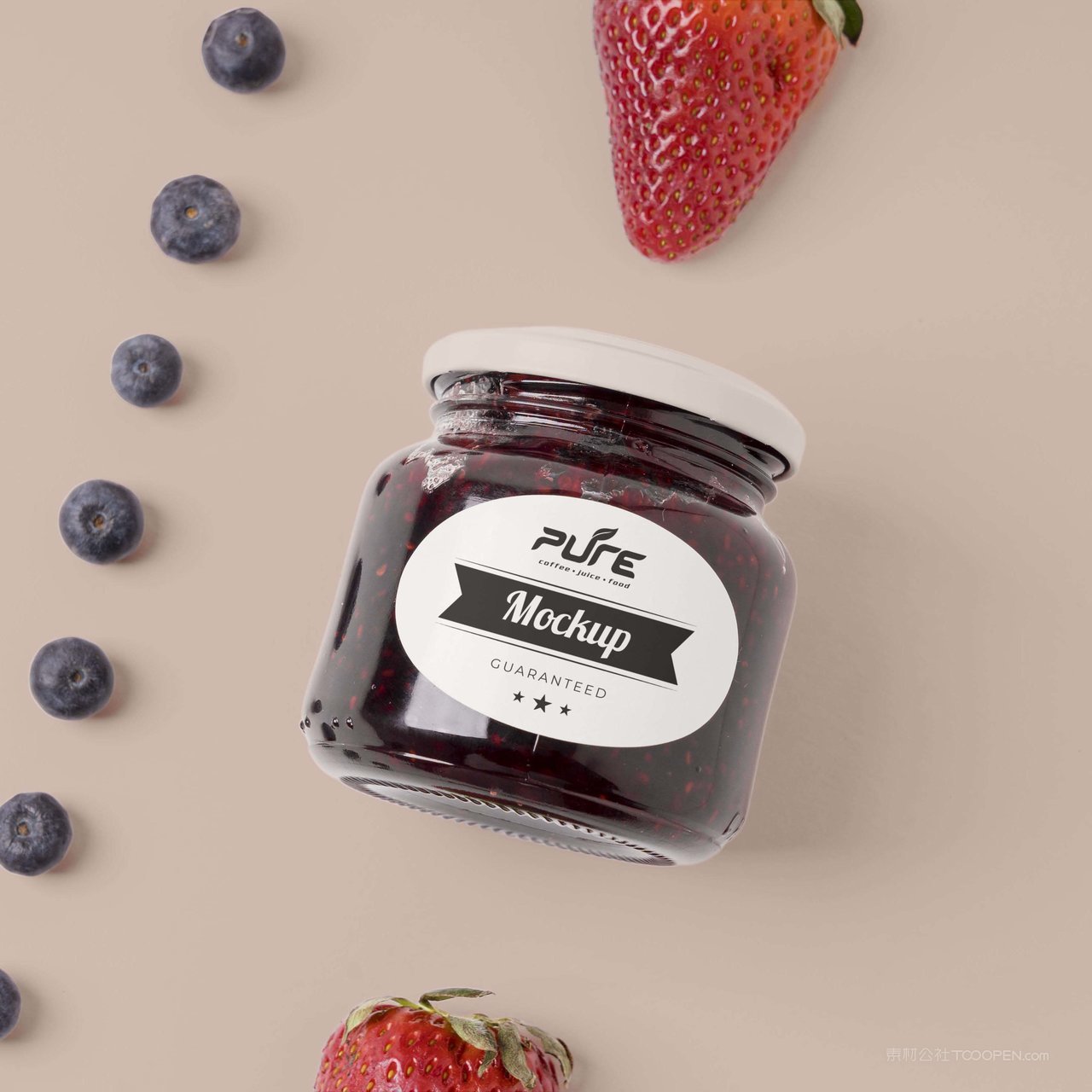 密封玻璃瓶果酱包装瓶贴图样机