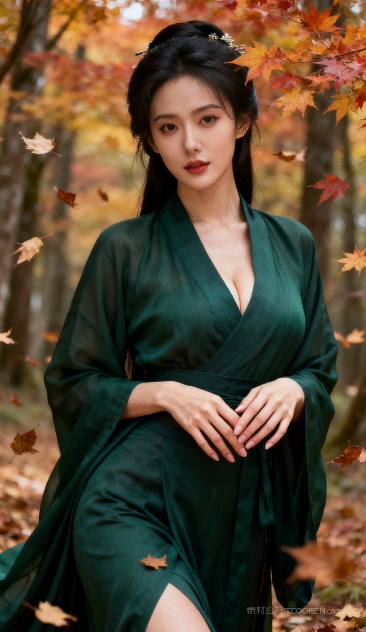 大胸美艳古风少女性感国风妩媚汉服美女