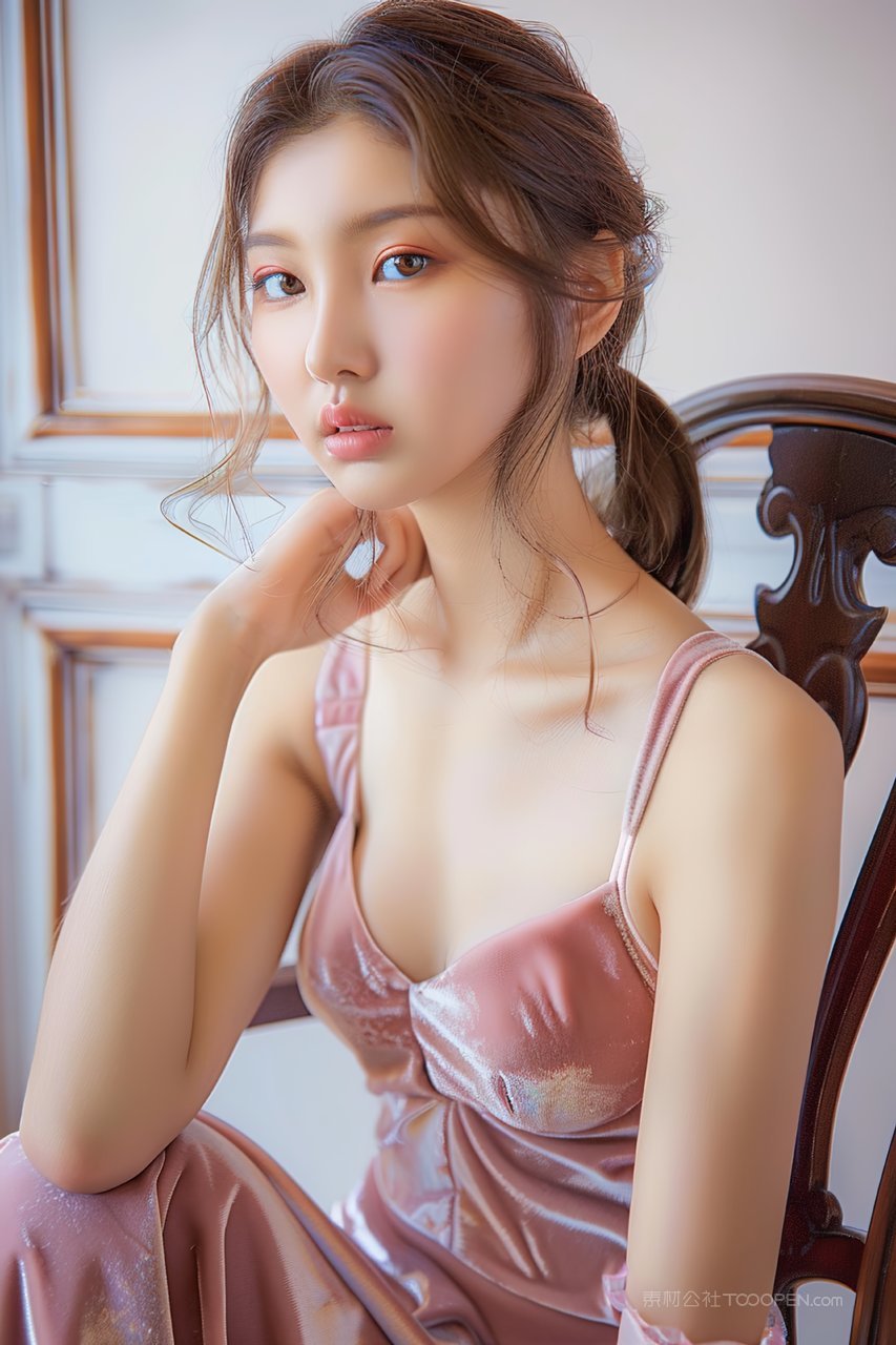 年轻优雅美女美容少女活力青春女性优美彩妆