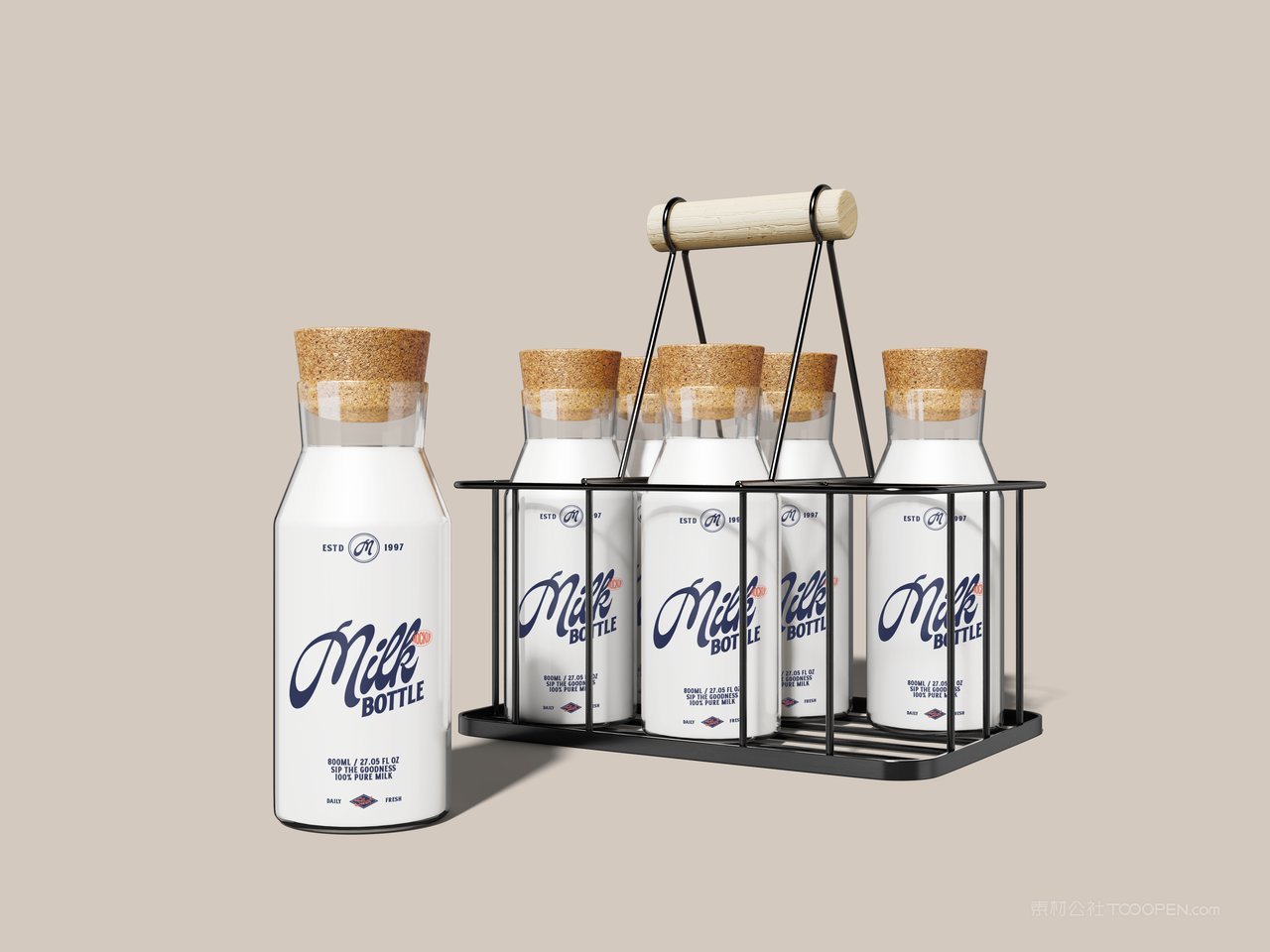 牛奶瓶包装样机