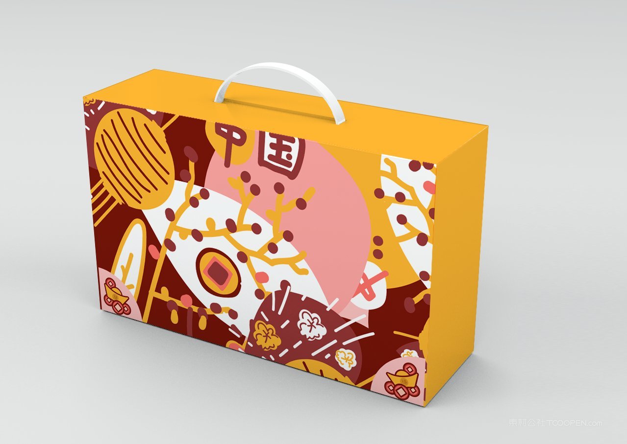 手提礼盒包装样机素材