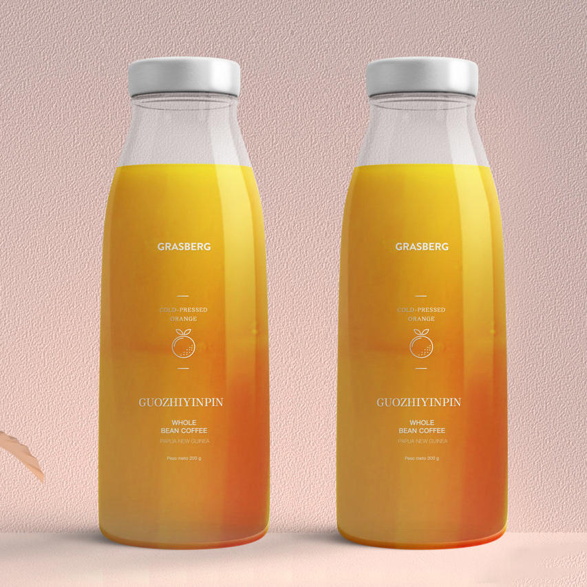 品牌设计vi手册应用果汁饮品瓶包装样机