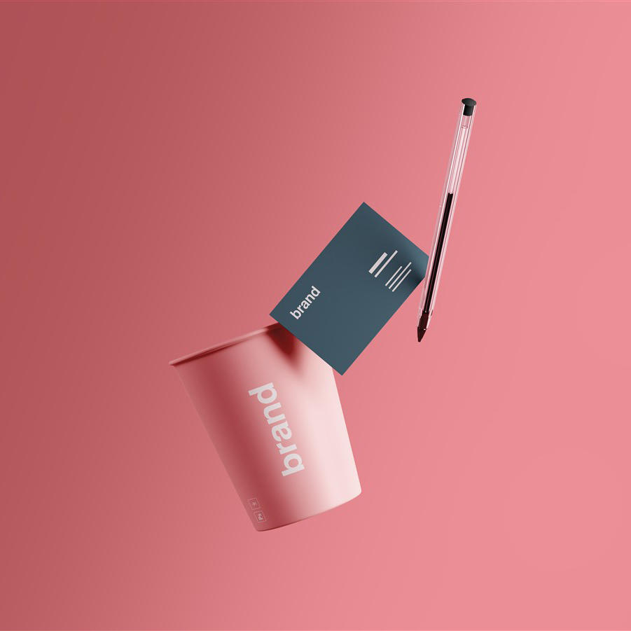 名片一次性纸杯样机