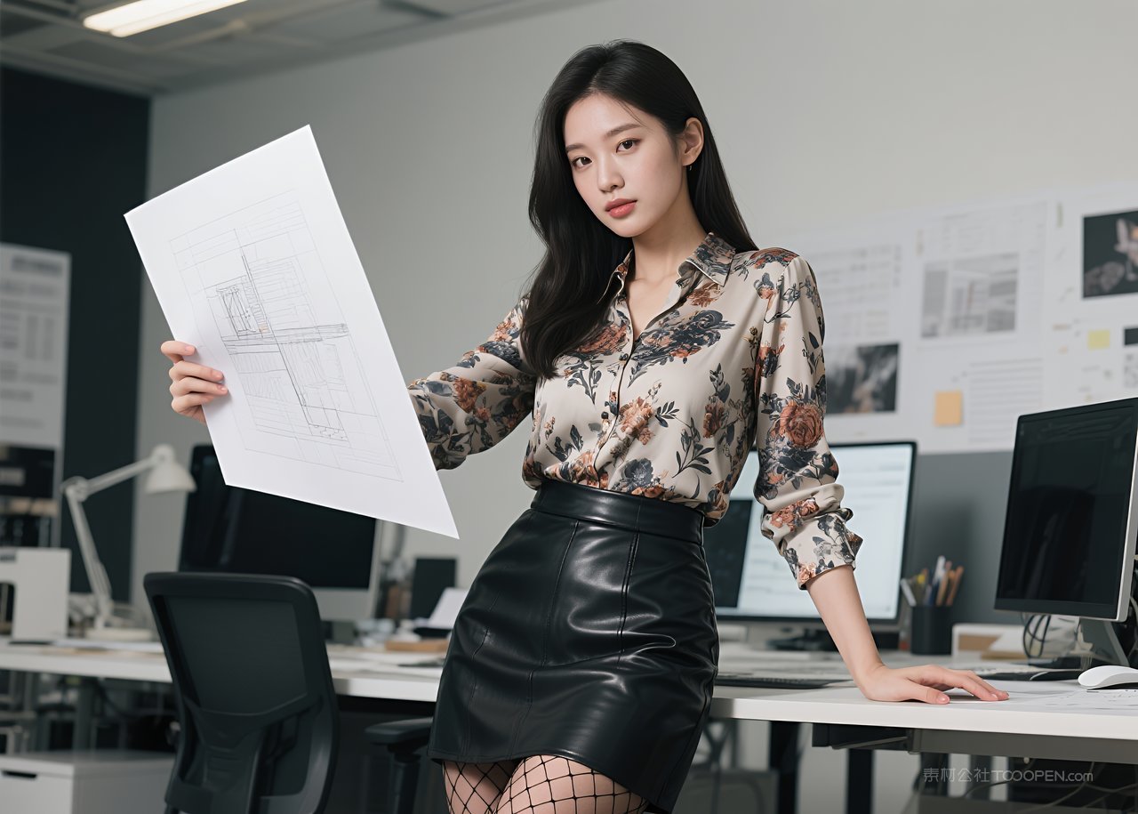 性感丝袜模特短裙美腿女性美女职业写真