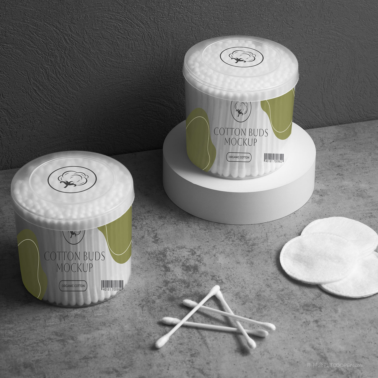 棉签包装透明塑料包装盒贴图样机