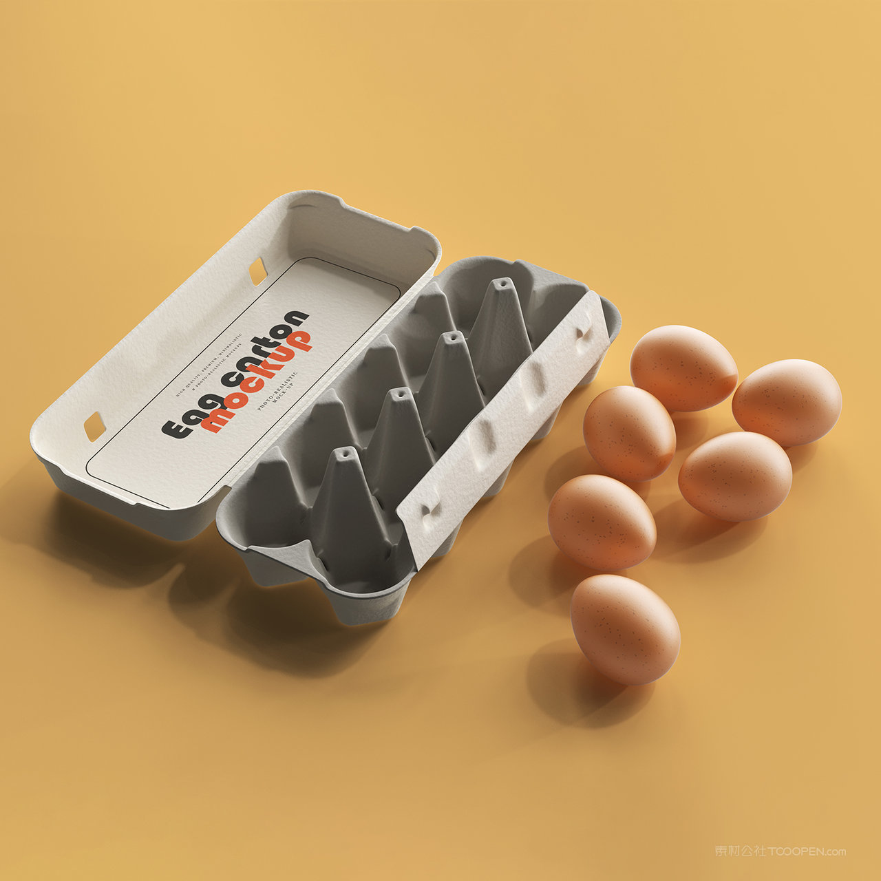 鸡蛋旁边的鸡蛋包装盒纸盒贴图样机