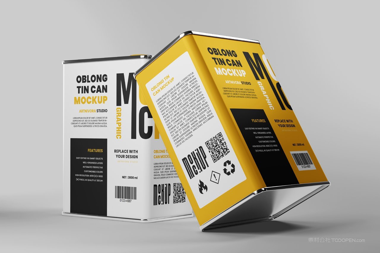 长方形锡罐样机