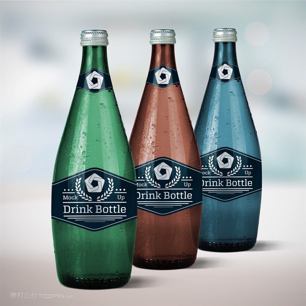 啤酒瓶啤酒杯品牌logo样机