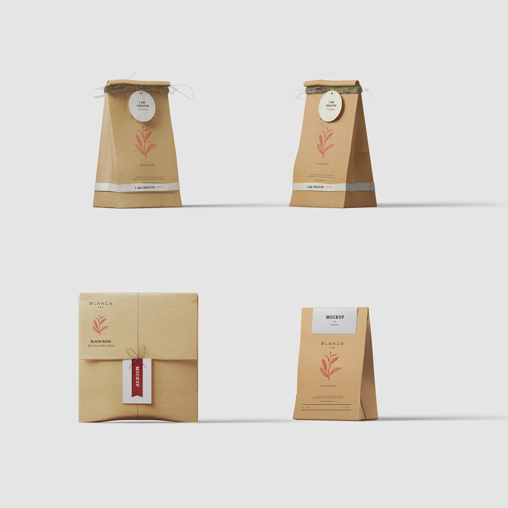 牛皮纸平底直立袋包装样机