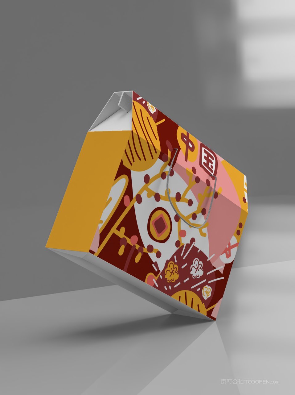 手提礼盒包装样机素材