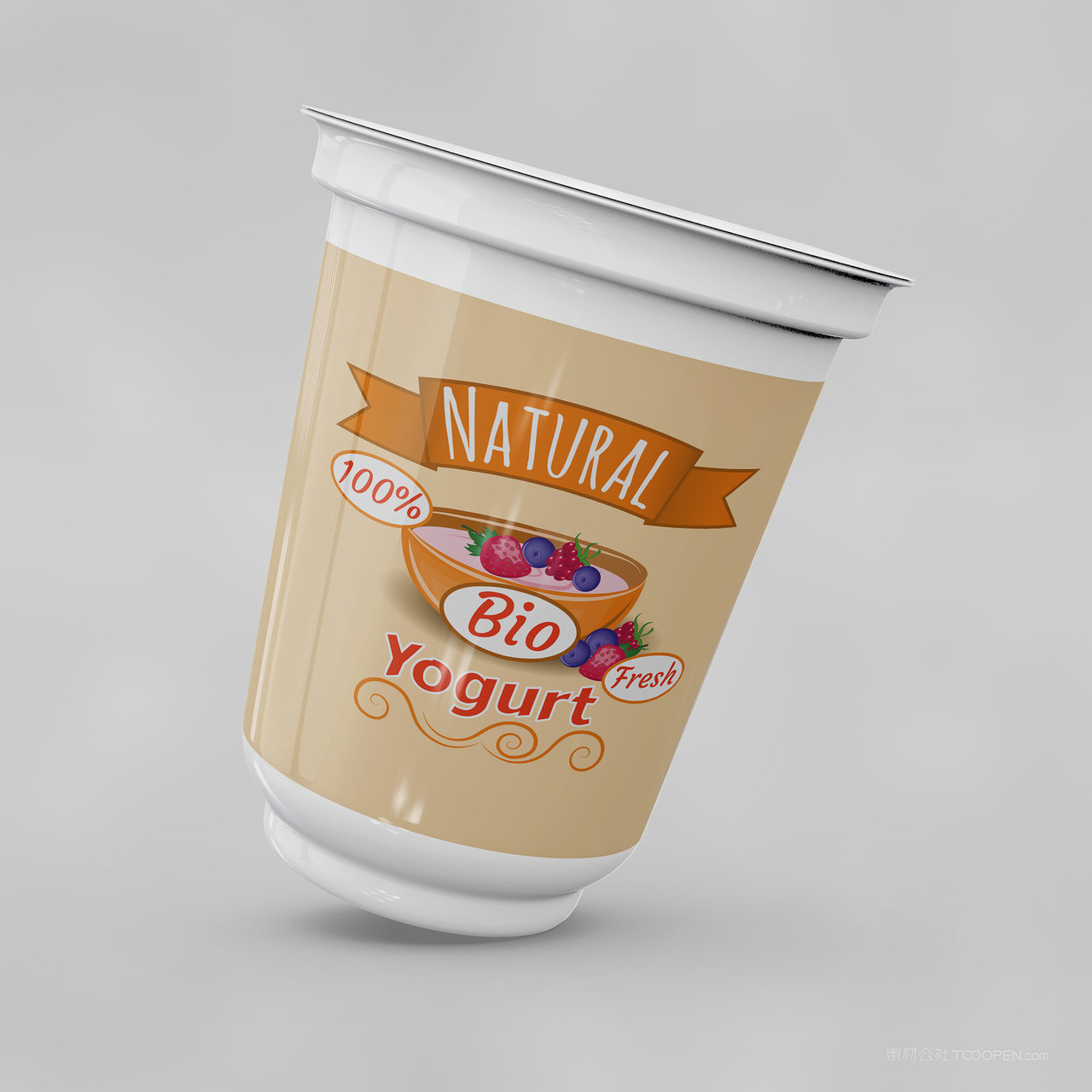 食品包装酸奶包装贴图样机