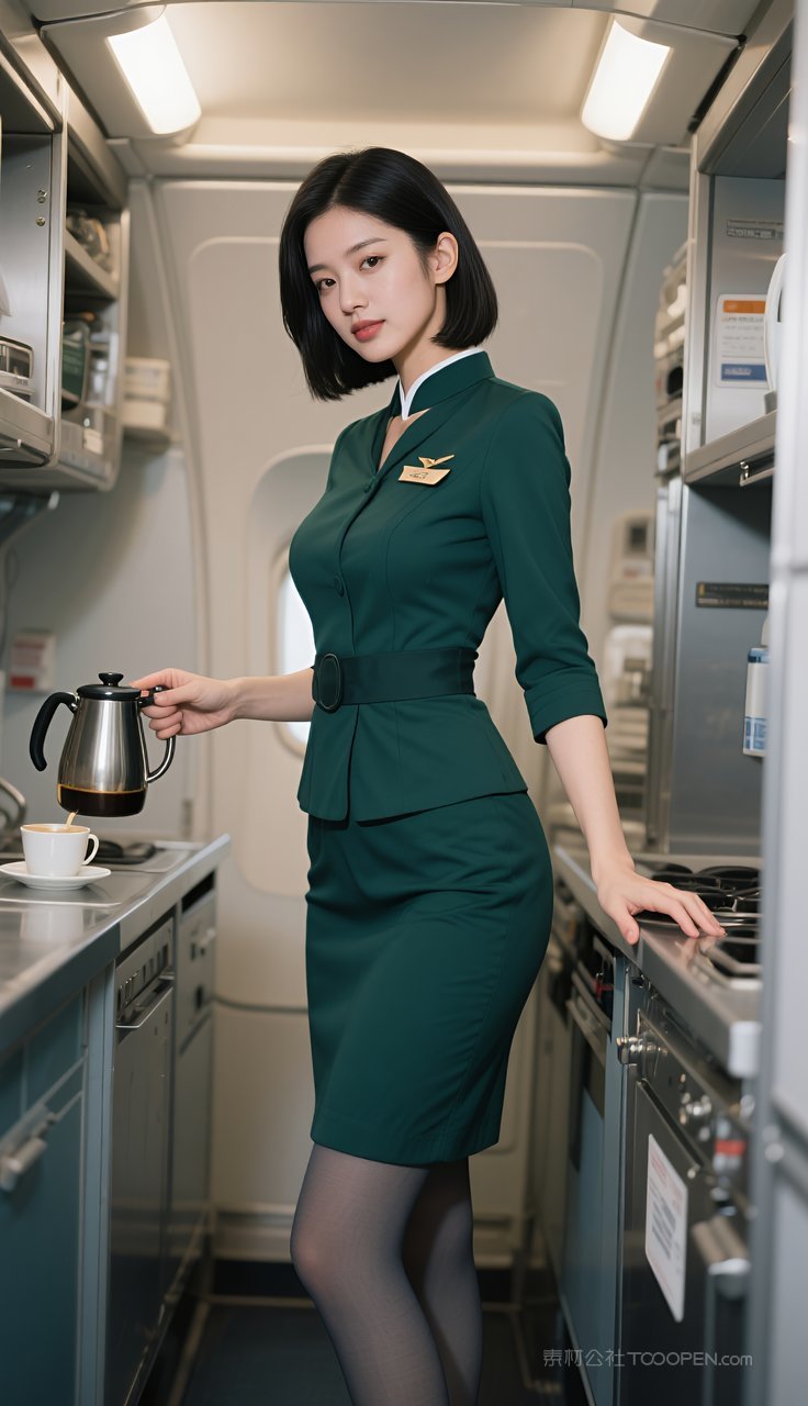 欧美美女制服美艳空姐丝袜性感短裙长腿