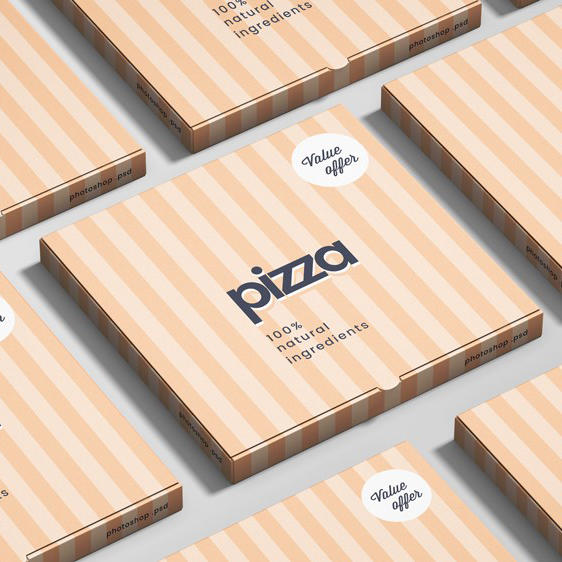 披萨包装样机智能模板