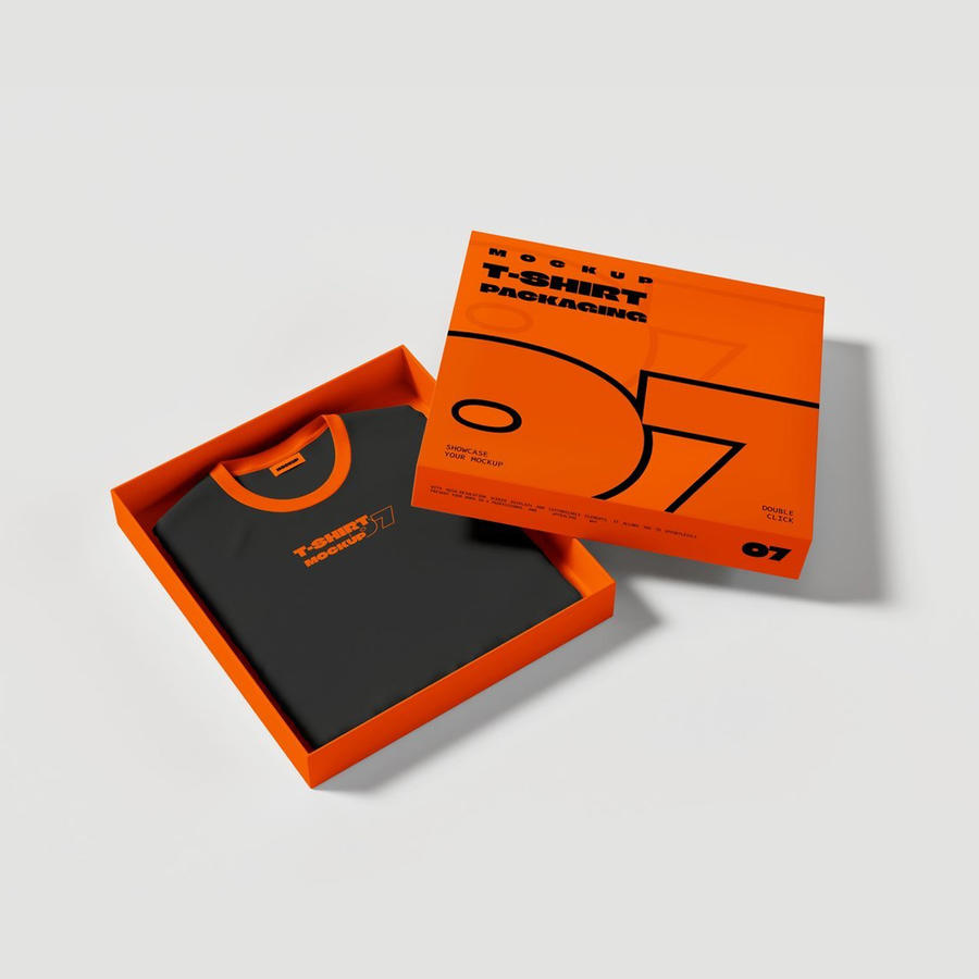 t恤包装盒包装样机