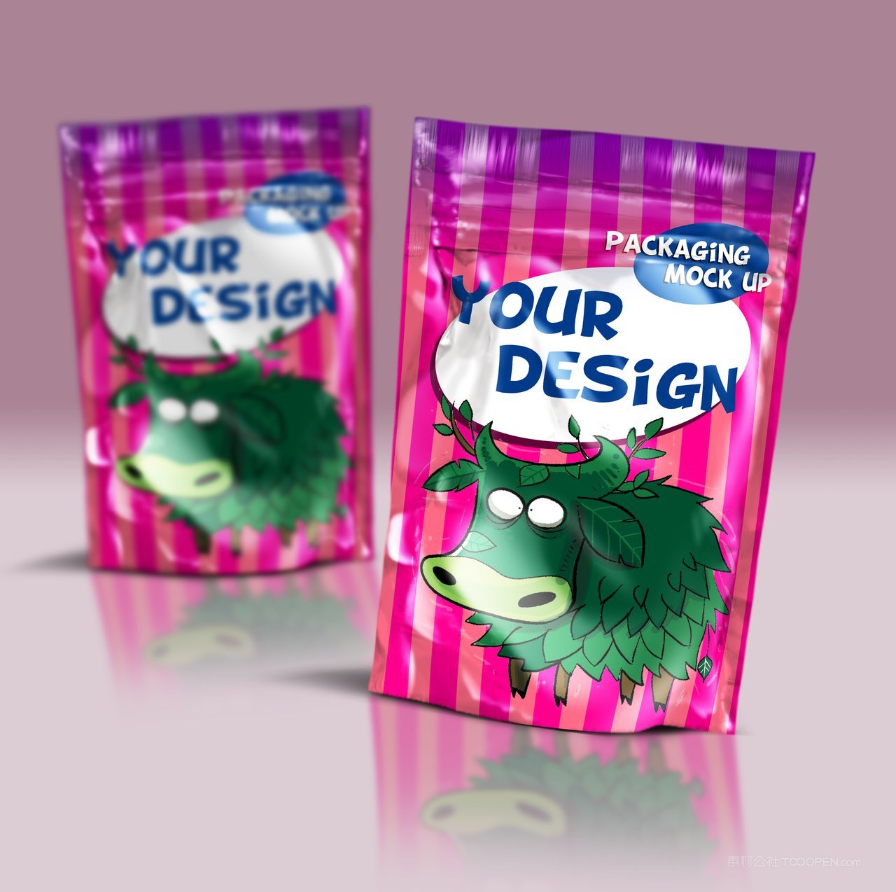 食品塑料包装样机psd模板