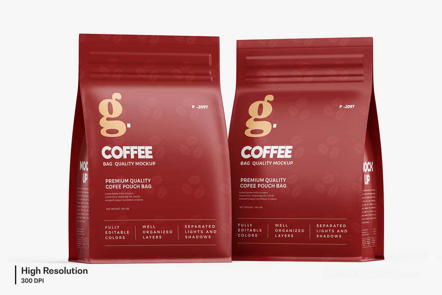 站立咖啡袋样机