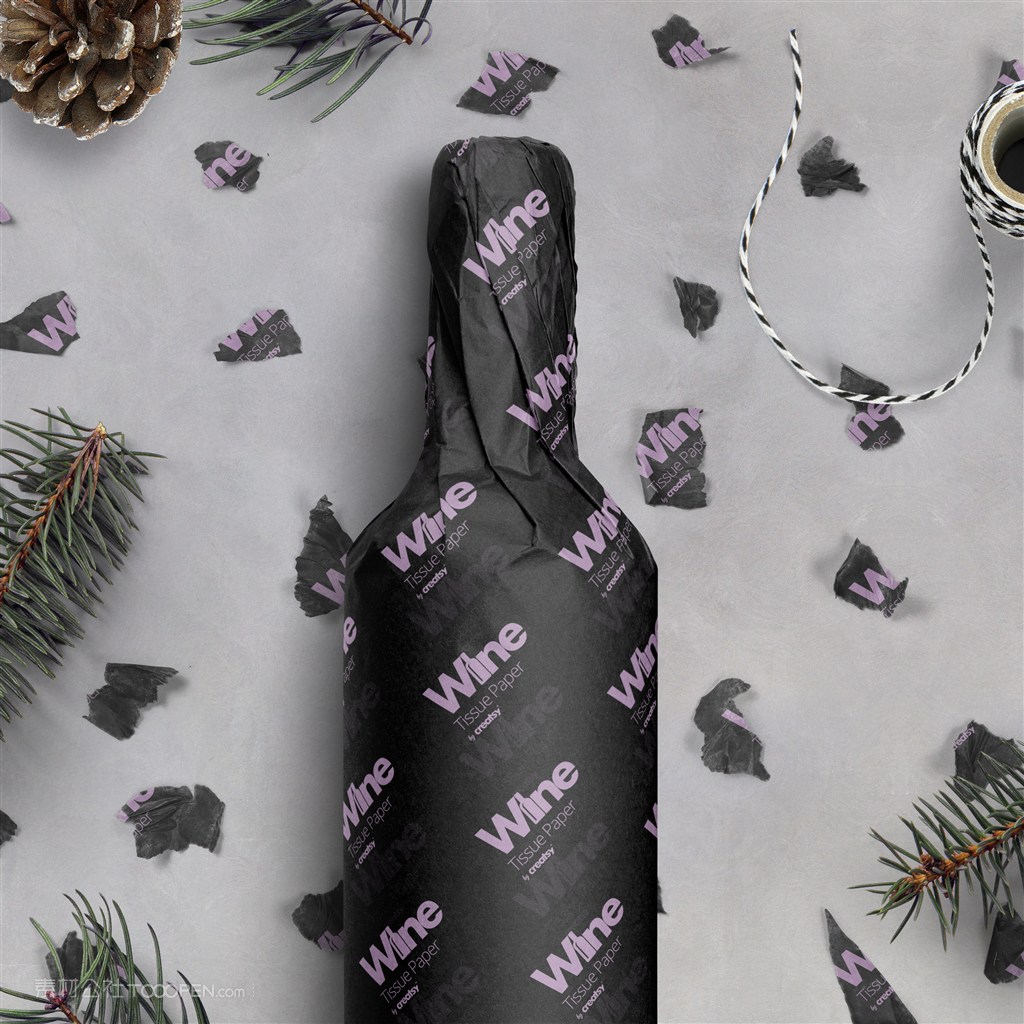 定制logo印刷红酒包装隔层纸样机