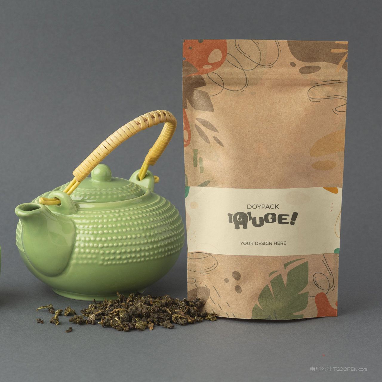 茶壶茶叶包装袋贴图样机
